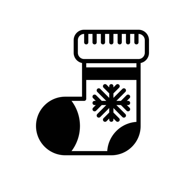 圣诞袜坚实的风格图标图片下载
