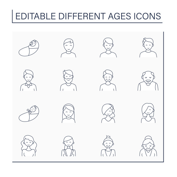 不同年龄线图标图片下载