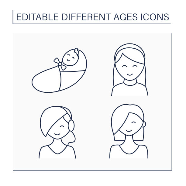 不同的年龄线图标设置图片下载