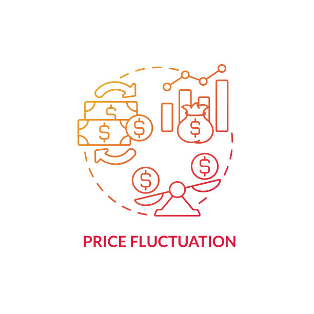 价格波动红色渐变概念图标图片下载