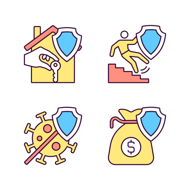 保险案例类型RGB彩色图标集图片下载