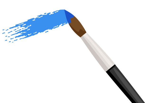 插图的画笔与油漆笔触。油漆工工具和材料。艺术提供创造力。图片下载