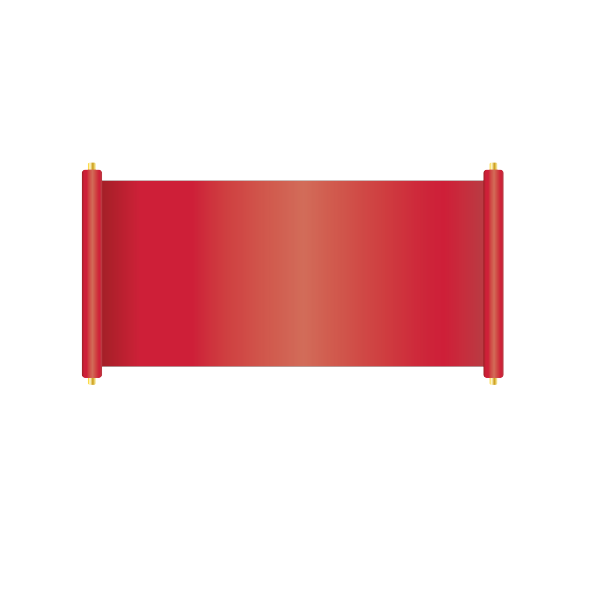 红色喜庆卷轴边框元素图片下载