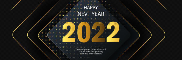 2022年新年快乐。奢华的白色数字和金色飞溅。贺卡设计模板。图片下载