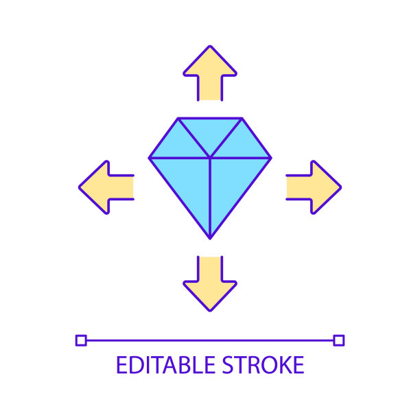 珠宝和宝石的分布RGB颜色图标图片下载