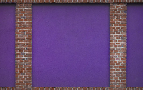 非常围帘艺术潮流创意风格的彩色纹理墙在紫色与砖框和空的空间为广告文案图片下载