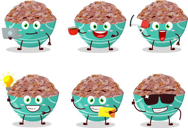 红色货物大米卡通人物与各种图片下载