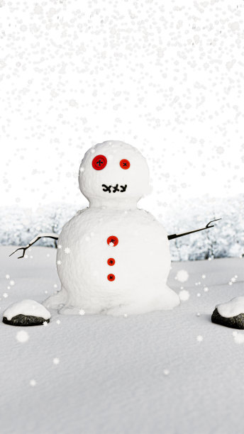 雪人孤立在白色图片下载