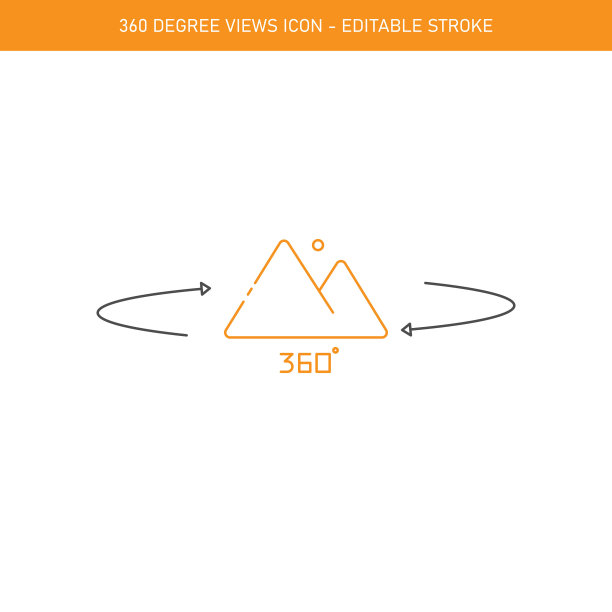 360度视图图标矢量设计。图片下载