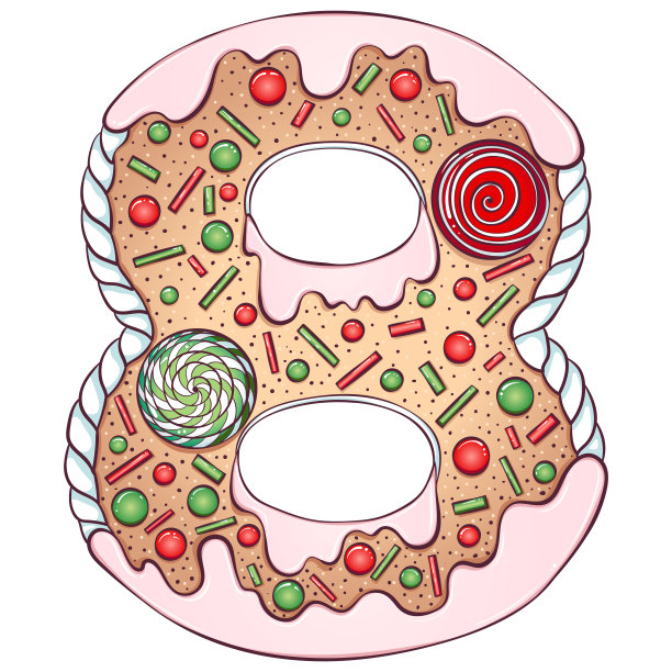 字母姜饼颜色序列号8图片下载