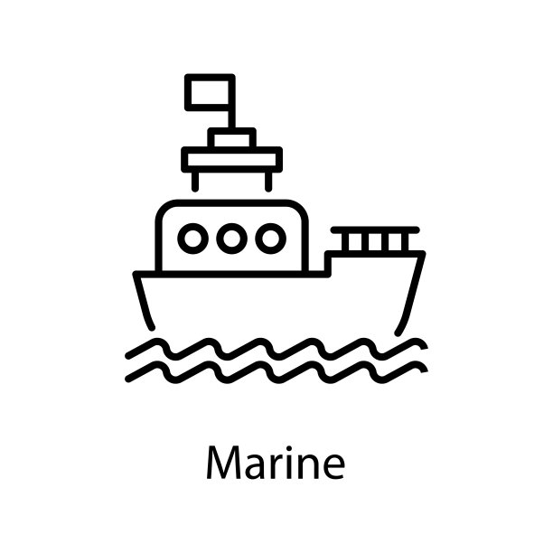 海洋矢量轮廓图标设计插图。活动符号在白色背景EPS 10文件图片下载
