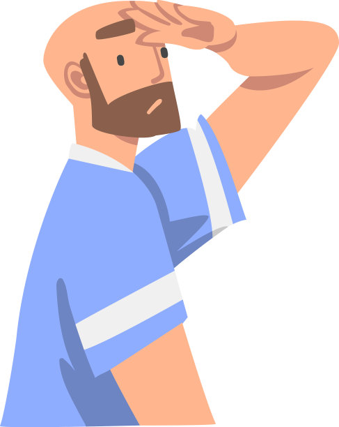 展望未来大胡子男人的形象图片下载