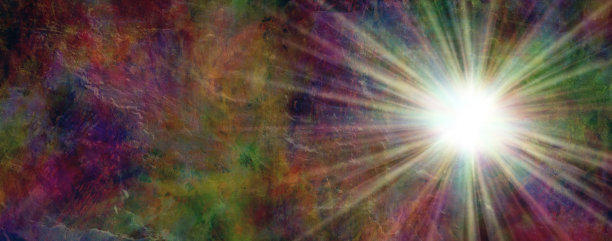 黑暗与光明，垃圾的光芒迸发出五彩缤纷的信息横幅图片下载