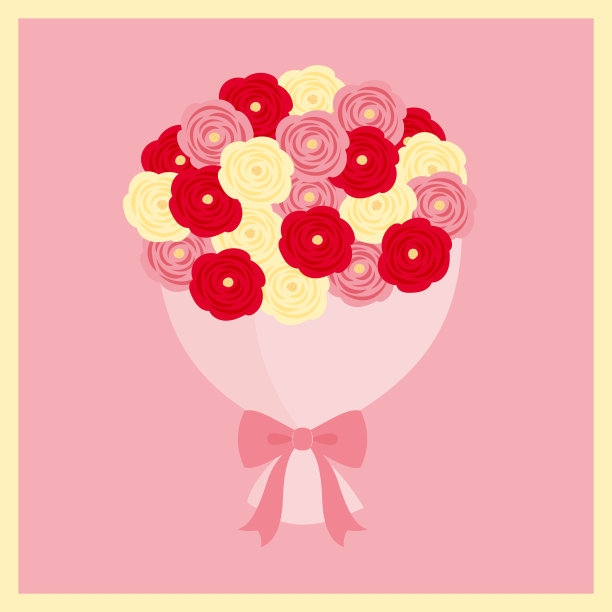 矢量背景与一束玫瑰横幅，卡片，传单，社交媒体壁纸等。图片下载