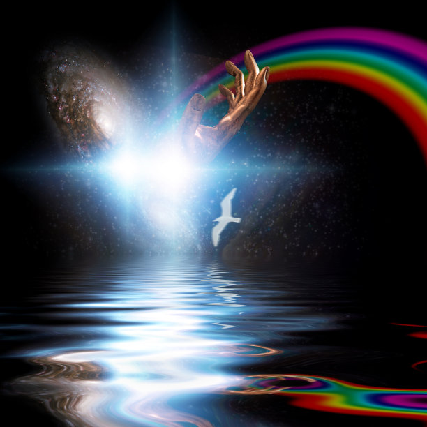 星系和彩虹图片下载