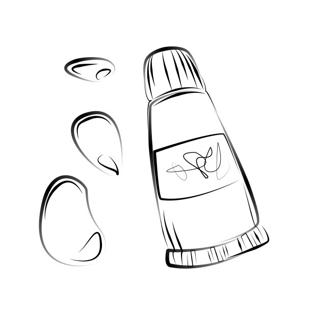 线条艺术化妆管在白色的背景图片下载