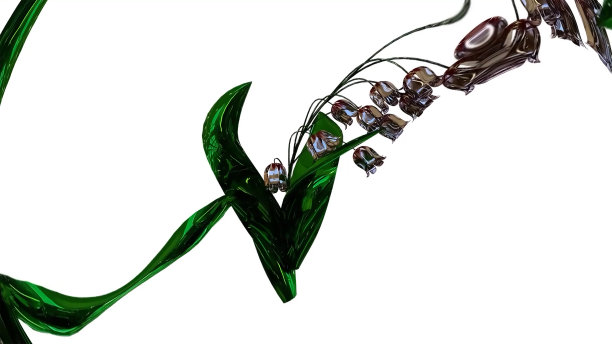 紫色风铃草植物3D渲染图片下载