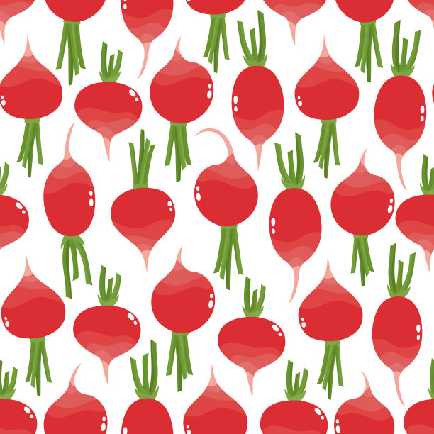 矢量无缝图案与卡通萝卜孤立的白色。图片下载