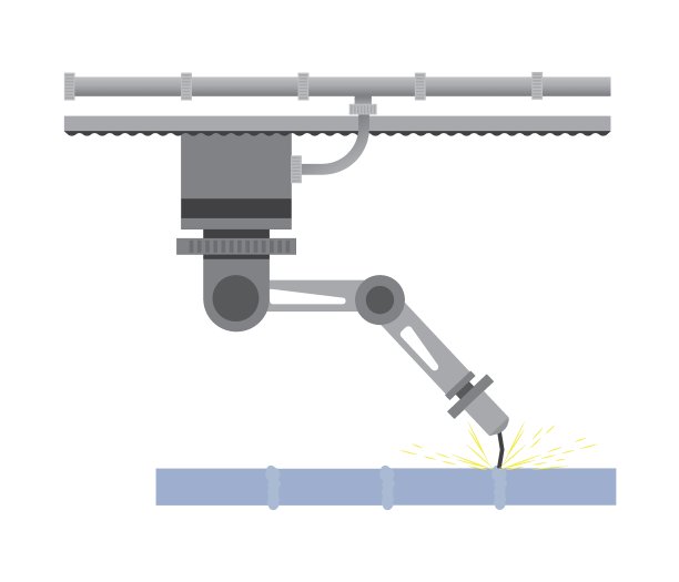流水线图标。机器人技术概念，白色背景上的机器人手势。图片下载