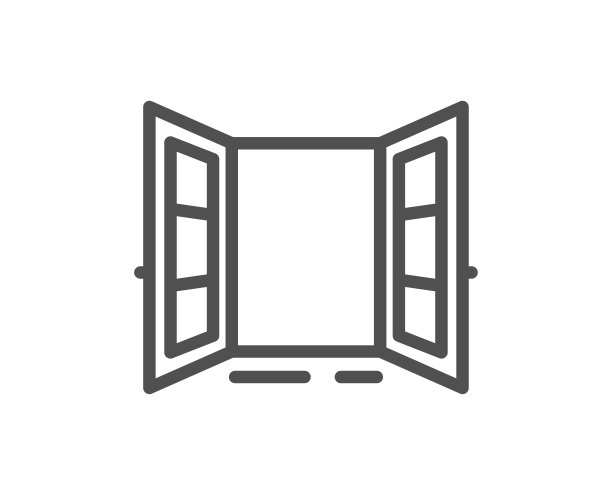 打开门线图标。入口门的迹象。向量图片下载