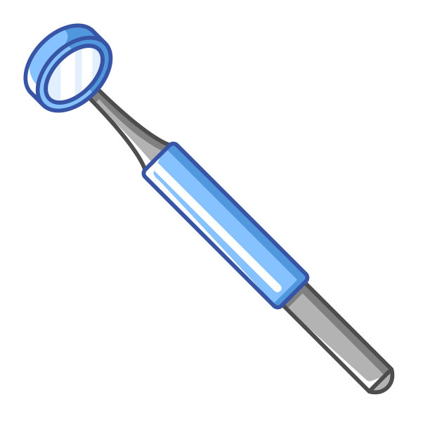 牙科镜插图。牙科和卫生保健图标。口腔医疗项目。图片下载