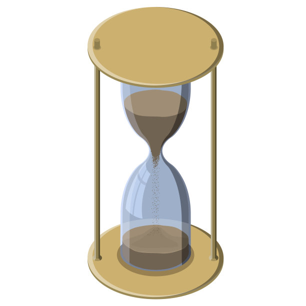 等距彩色卡通沙漏孤立在白色。精确测量时间的装置。网站图标。图片下载