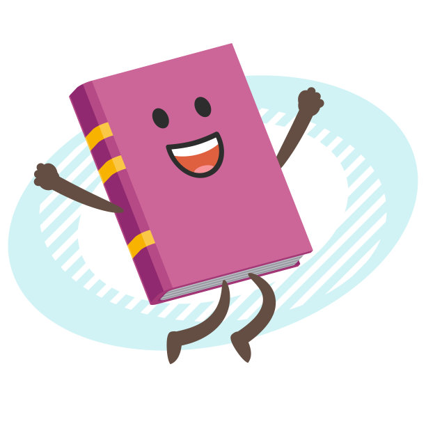 卡通书中的人物欢快地跳跃图片下载