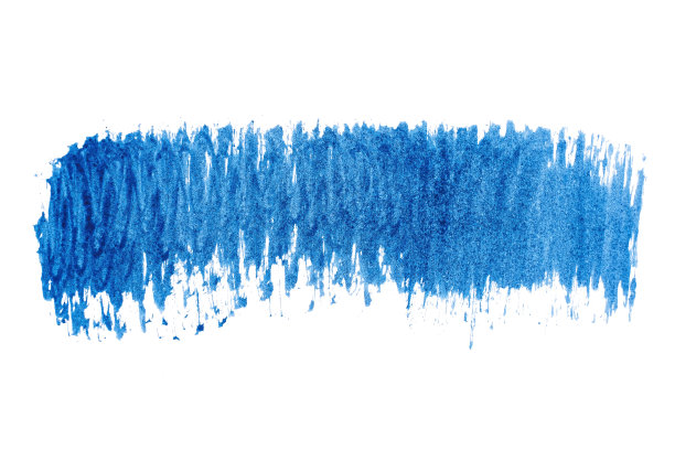 蓝色抽象水彩油漆刷笔画纹理孤立的标志和旗帜的白色背景。设计，创意和插画。图片下载