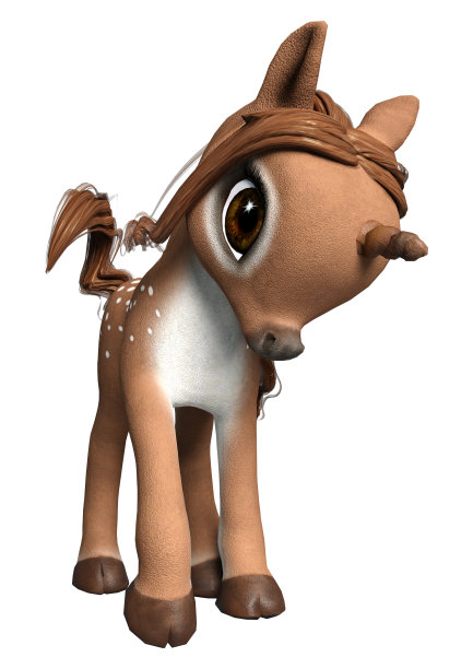 3D渲染小鹿在白色图片下载