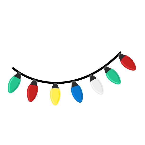 节日彩色闪亮的花环装饰矢量插图图片下载