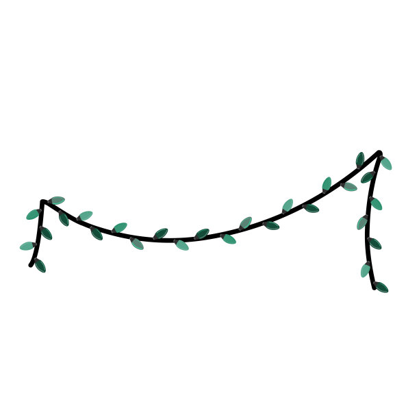 节日绿色闪耀的花环装饰矢量插图图片下载