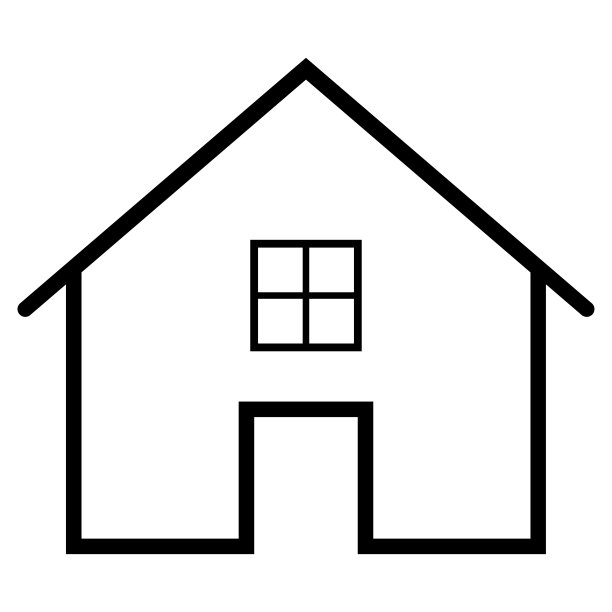 房子图标。大纲房子象形图。房地产的象征。Home sign用黑色。图片下载