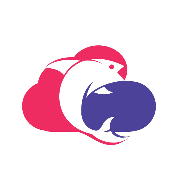 鱼云矢量标志设计。鱼和云图标简单的标志。图片下载