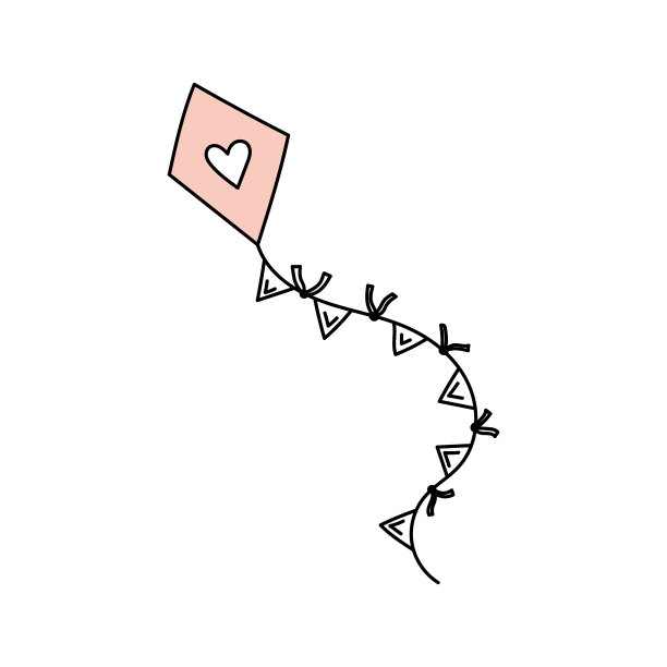 矢量图标的卡通风筝，涂鸦，孤立图片下载