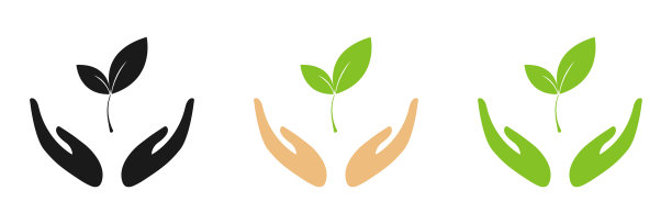 叶。图标集。保护的概念。插图图片下载