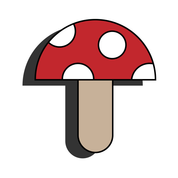 飞伞菌。不能吃的食物。蘑菇图标。森林植物。有机标志。卡通设计。矢量插图。股票的形象。图片下载