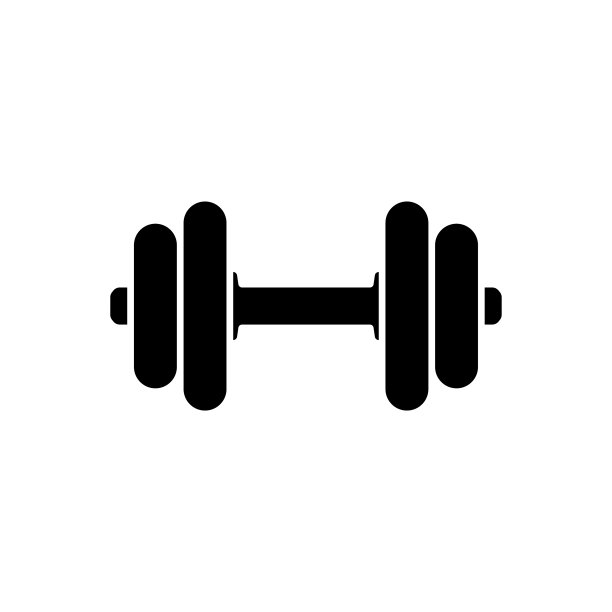 哑铃图标。黑色的轮廓。前视图。矢量简单平面图形说明。白色背景上的孤立对象。隔离。图片下载