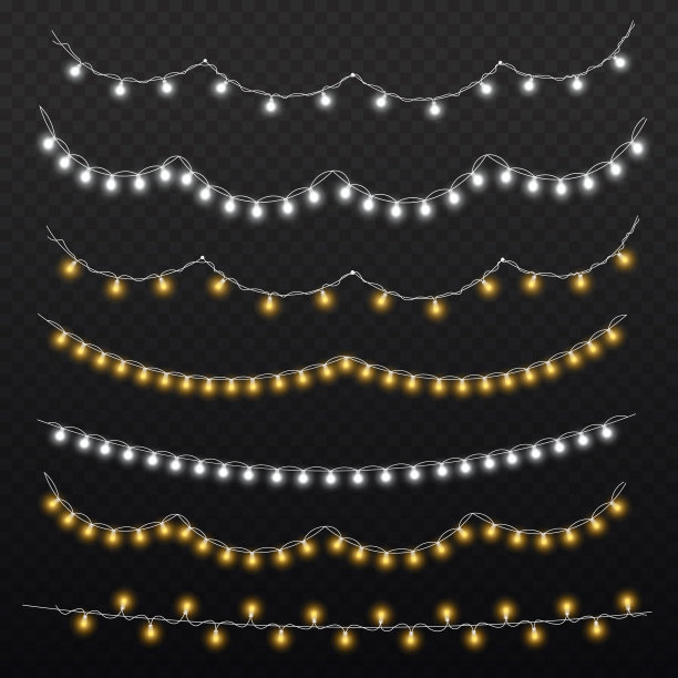 圣诞发光花环，led霓虹灯。图片下载