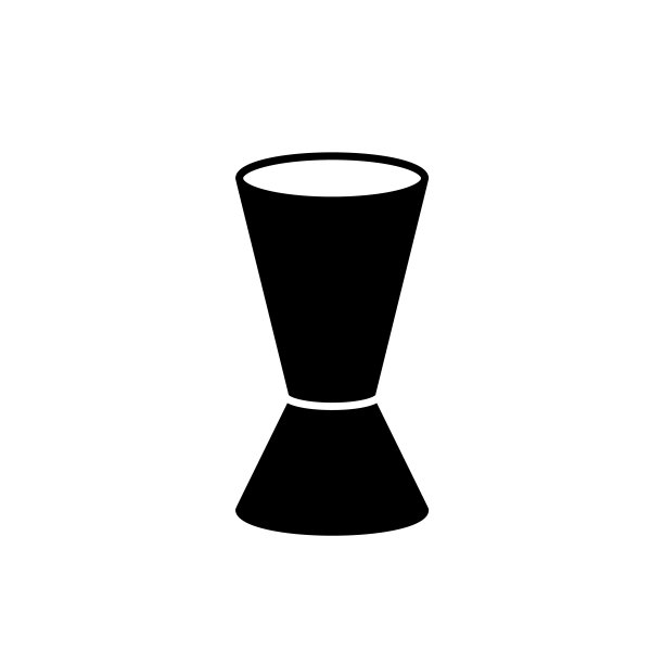 酒吧量酒器轮廓图标. 黑色简约量杯矢量素材图片下载
