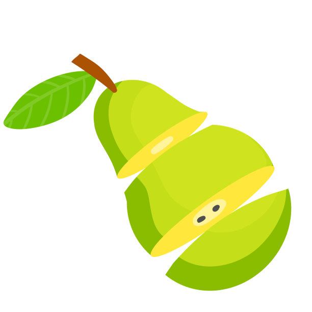 梨。切碎的绿色水果。甜点。素食成分图片下载