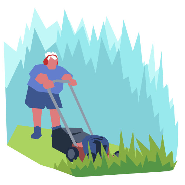 一个人在用割草机工作图片下载