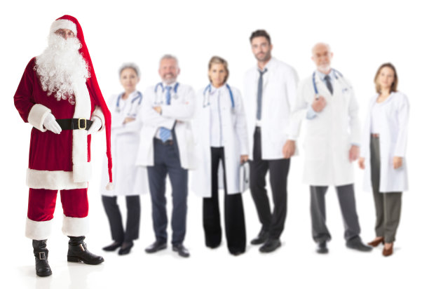圣诞老人和医生团队图片下载
