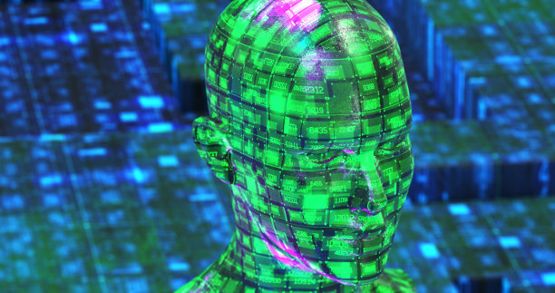 飞行AI和区块链内部数字空间元宇宙概念高质量的渲染视频图片下载