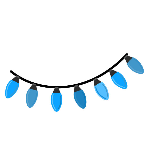 节日蓝闪耀的花环装饰矢量插图图片下载