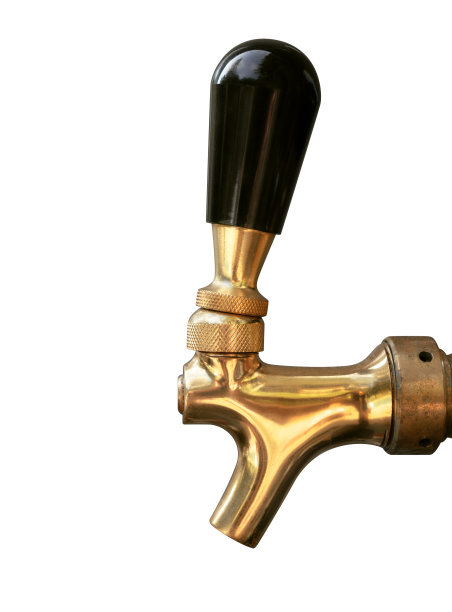 黄铜啤酒龙头或啤酒龙头，侧面视图。图片下载