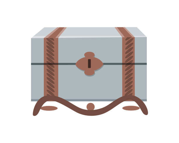 胸部的盒子。古代的宝盒或特殊的封闭容器。矢量卡通图标保险箱孤立的白色背景图片下载