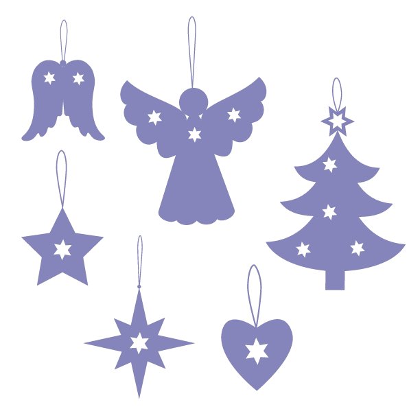 圣诞饰品设置在非常靠近紫色的趋势2022图片下载