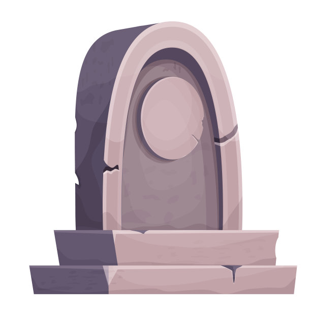 石碑墓，纪念堂卡通风格孤立在白色背景。葬礼,公墓对象。来世纪念碑。矢量图图片下载