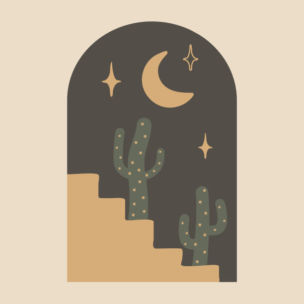 现代极简抽象美学插图。波希米亚风格的墙壁装饰。当代艺术海报。图片下载