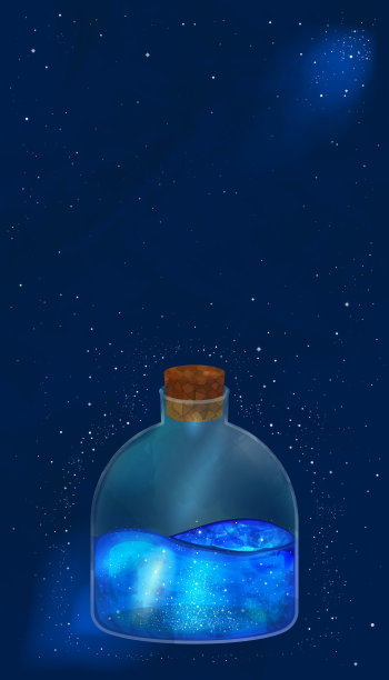 美丽的星星海在一个玻璃瓶里图片下载